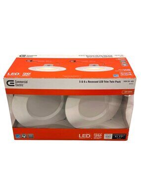5 & 6 In Recessed LED Trim Twin Pack Soft White Light Set By Commercial Electric